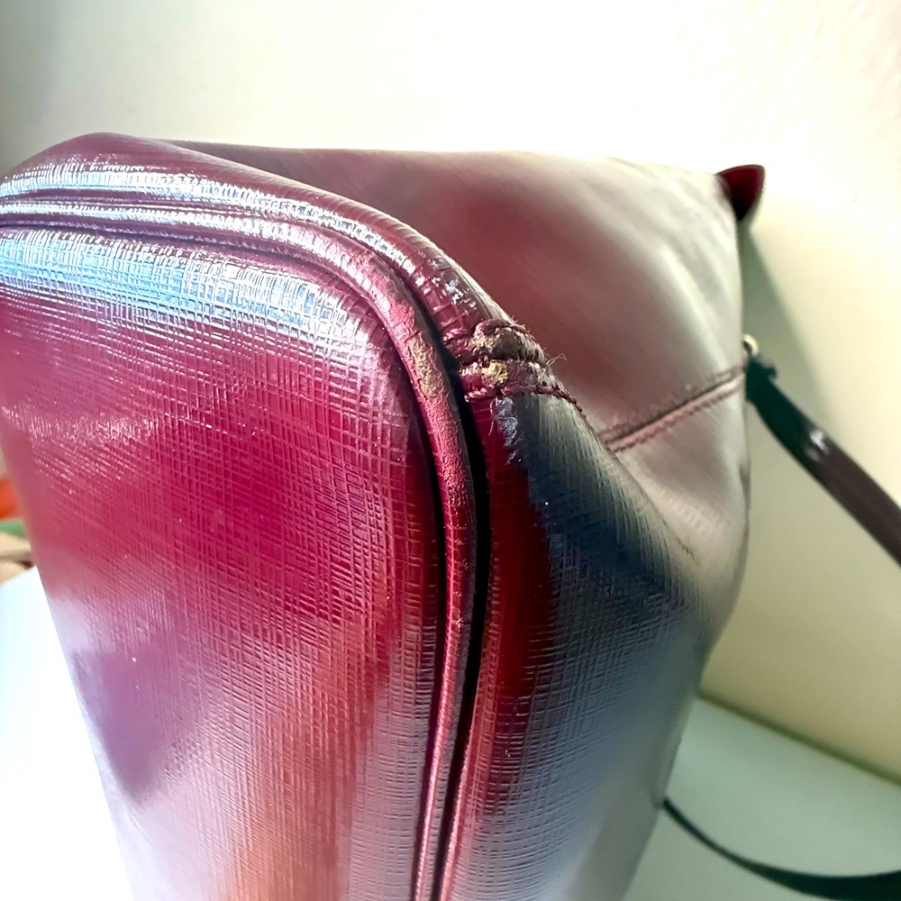 Coach Burgundy Leather Tote Bag - Picture 9 of 17
